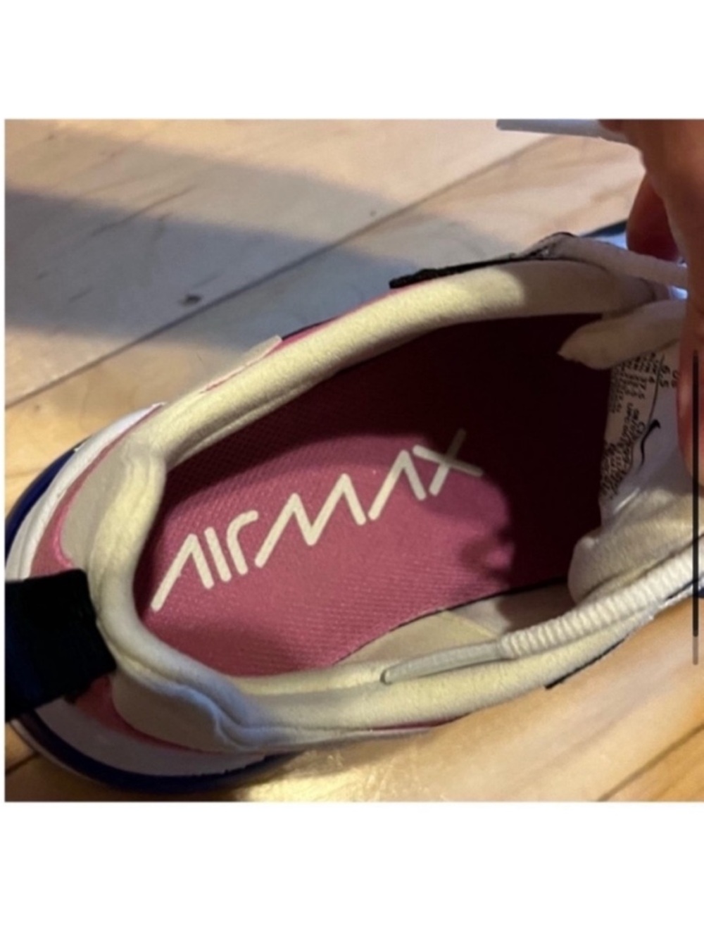 Nike Air Max 270 React Sneakers Summit White/ Cosmic Fuchsia-Black Size 6.5 - Picture 5 of 10